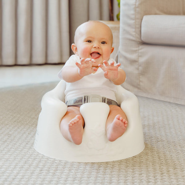 ベビーソファ｜コットンホワイト｜専用腰ベルト付き
