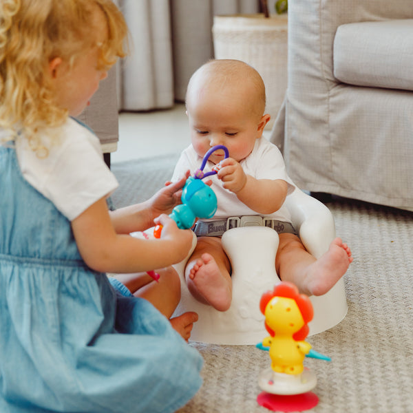 ベビーソファ｜コットンホワイト｜専用腰ベルト付き